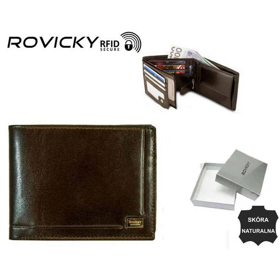 ROVICKY bőr RFID pénztárca PC-103-BAR