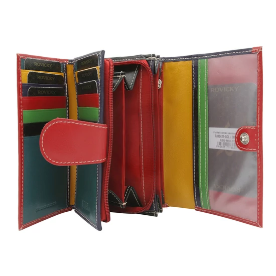Női bőr pénztárca R-RD-21-GCL Red-Multi2