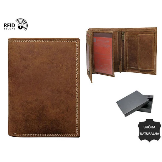 Férfi bőr pénztárca N4-CHM-NL BOX-9103 Cognac