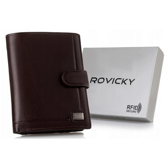 ROVICKY bőr RFID pénztárca PC-104L-BAR Barna