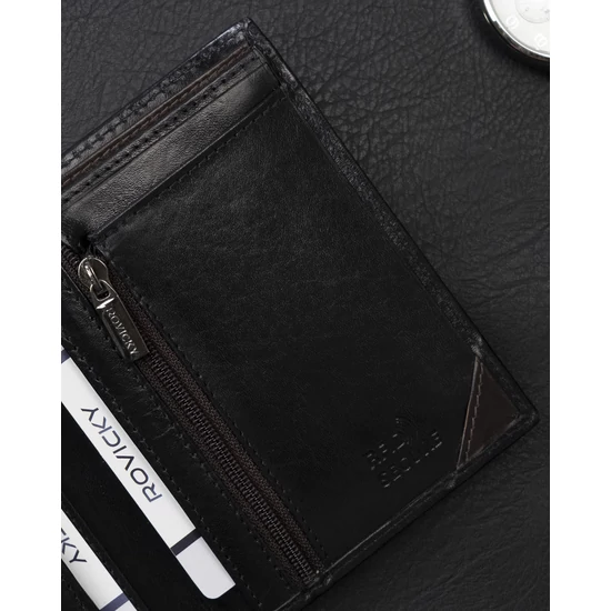 ROVICKY RFID bőr pénztárca N484-RVTM-GN