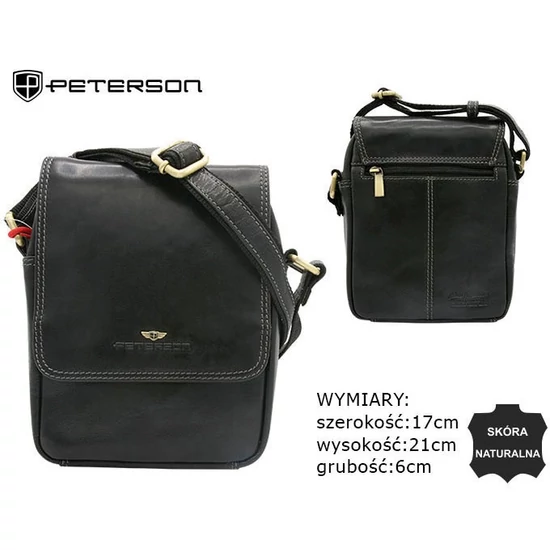 Bőr táska PTN TB-708-COM FEKETE
