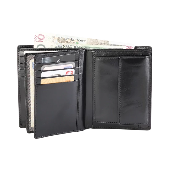 ROVICKY PC-105-BAR BLACK RFI férfi RFID bőr pénztárca
