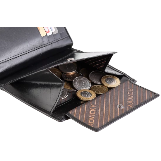 ROVICKY PC-105-BAR BLACK RFI férfi RFID bőr pénztárca