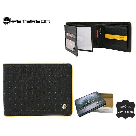 Peterson pénztárca PTN 304.03 FEKETE+SÁRGA