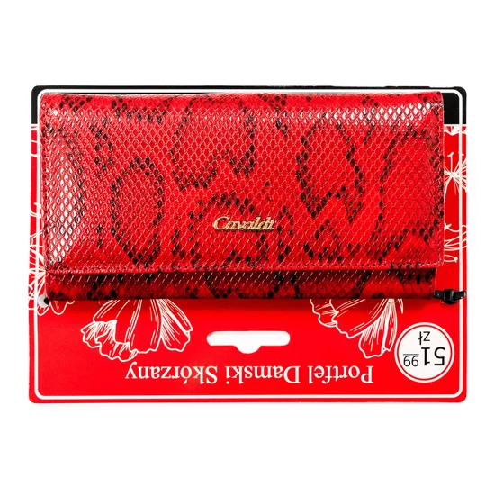 Női bőr + PU pénztárca PX-24-DNH-BL piros