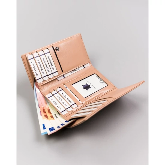 Női bőr pénztárca 55020-CIS-3542 BEIGE