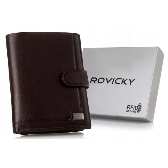 ROVICKY bőr RFID pénztárca PC-104L-BAR Barna