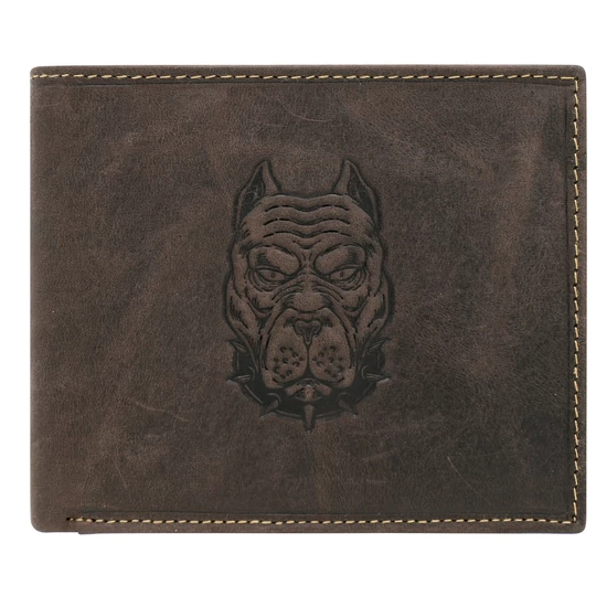 Férfi bőr pénztárca egy védőkutya képével N992-CHM-DOG-2 BROWN