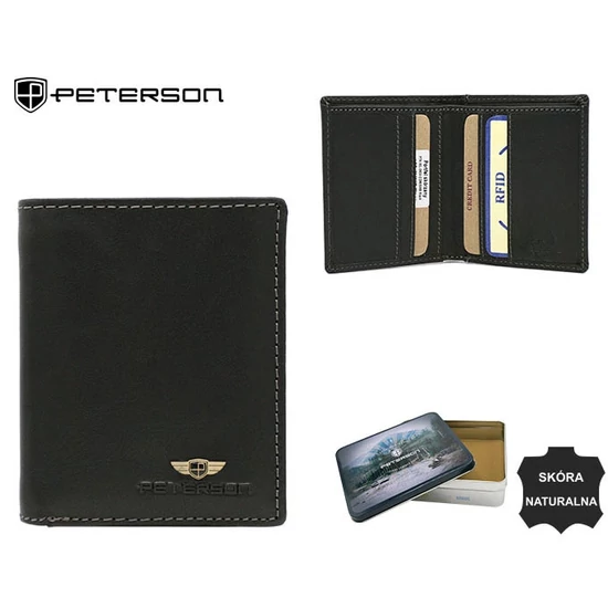 Férfi bőr pénztárca PTN WL-0904-COM Fekete