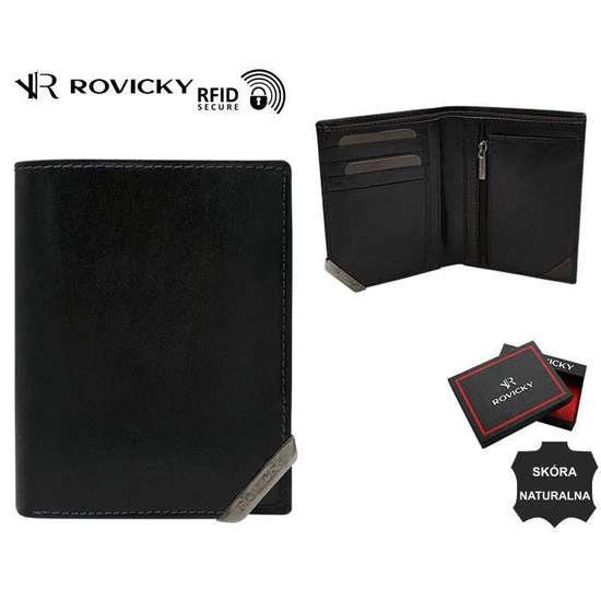 ROVICKY RFID bőr pénztárca N484-RVTM-GN