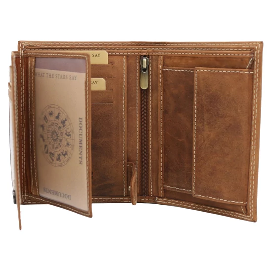 Bőr pénztárca a Vízöntő csillagjegyével N4-CHM-AQUA Nincs kedvezményes termék