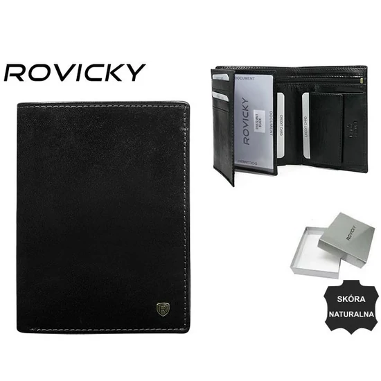 Férfi RFID bőr pénztárca D1072-RVT Fekete