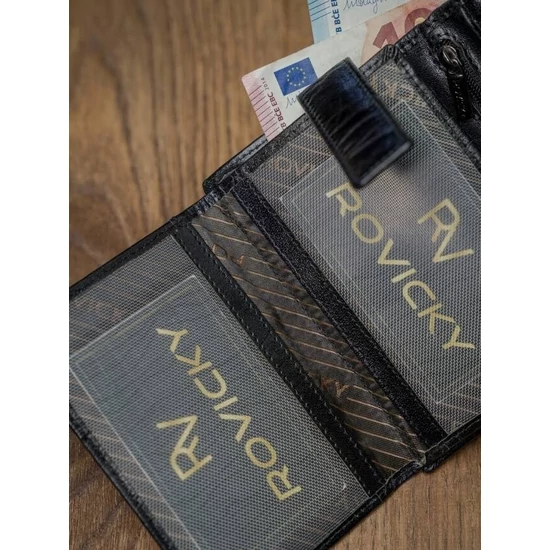 ROVICKY bőr RFID pénztárca PC-104L-BAR Barna