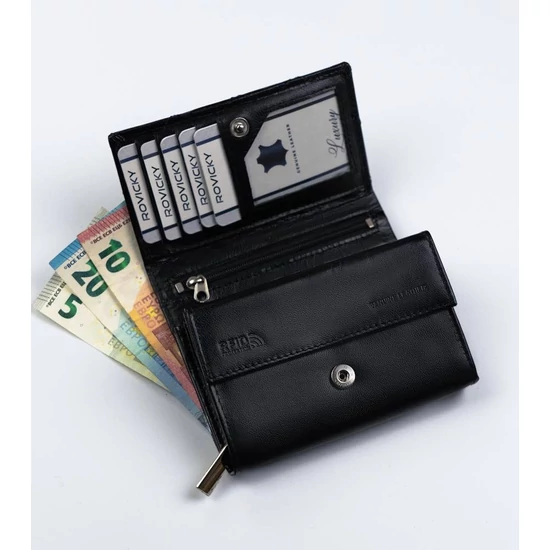 ROVICKY RFID bőr pénztárca R-RD-02-GCL-Q