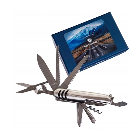 Peterson PTN S22-10 SILVER rozsdamentes acél multifunkciós zsebkés
