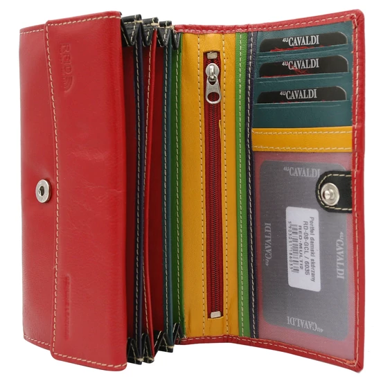 Bőr pénztárca RD-08-GC Red Multi2