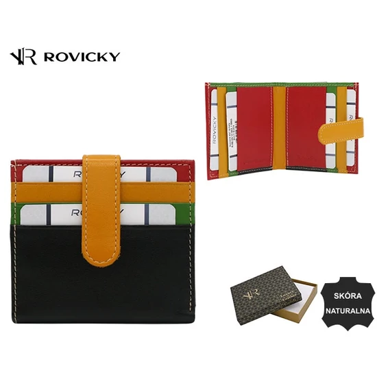 Bőr kártya tok R-RE-24-17-GCL Fekete Multi