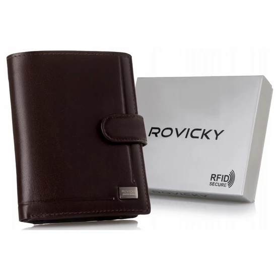 ROVICKY bőr RFID pénztárca PC-104L-BAR Barna