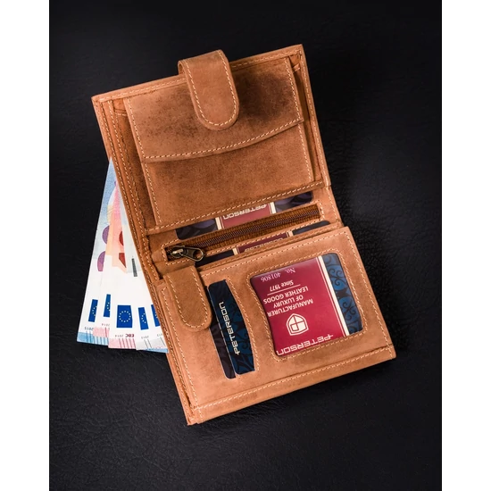 Bőr pénztárca PTN 339Z Cognac