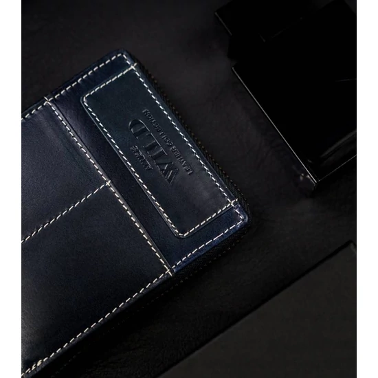 Férfi bőr pénztárca N992Z-HWM Navy