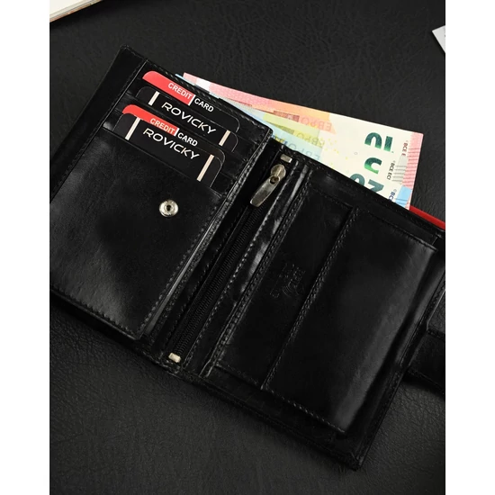 RFID bőr pénztárca RONALDO N104L-VT