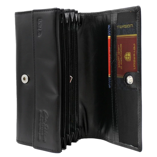 Női nagy bőr pénztárca PTN D03-NGV Fekete