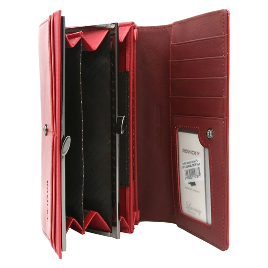 Női bőr+PU pénztárca RPX-24A-ML Red