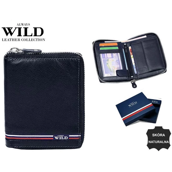 RFID bőrtárca ALWAYS WILD N4Z-GV Tengerészkék