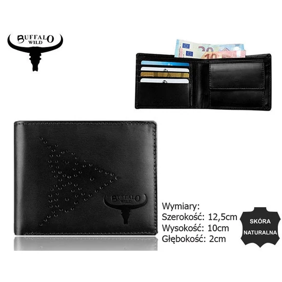 Férfi RFID bőr pénztárca N7-02-GG FEKETE