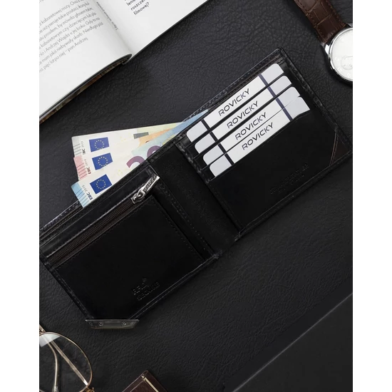 ROVICKY RFID bőr pénztárca N993-RVTM-GN
