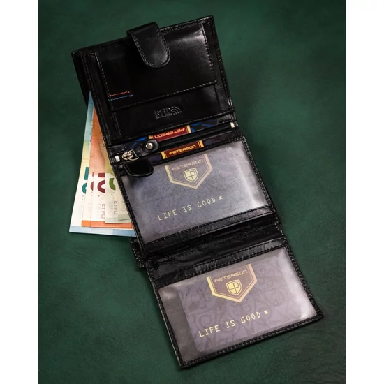 Ajándékcsomag: bőrtárca és kulcstartó PETERSON PTN SET-M-1549L-KCS