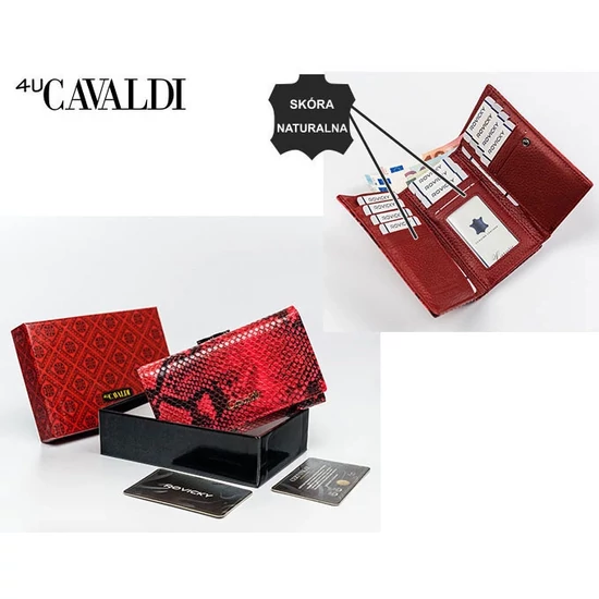 Női pénztárca bőr+PU PX23-DNH Red