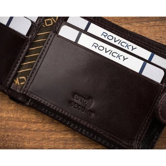 Elegáns Valódi Bőr Férfi Pénztárca RFID védelemmel barna színben