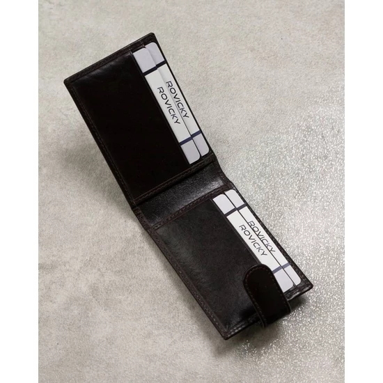 ROVICKY bőr RFID kártya tok TW-02-RVT D.Brown