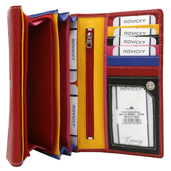 Női bőr pénztárca RD-12-NDM Multi Red