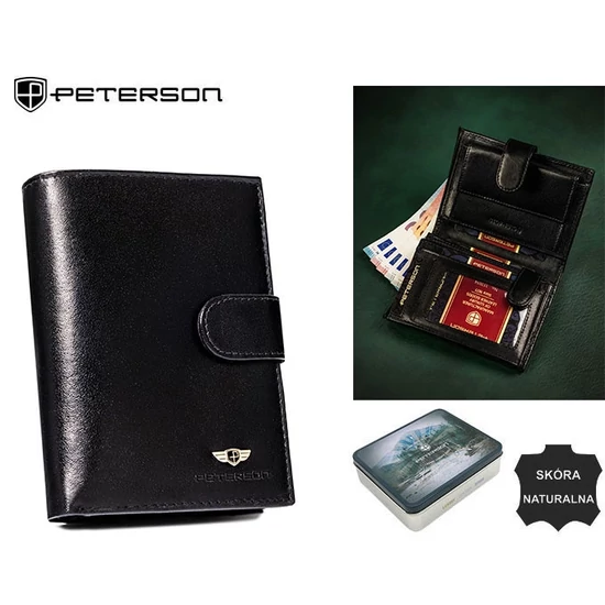 RFID bőrtárca PTN 348Z-P Fekete
