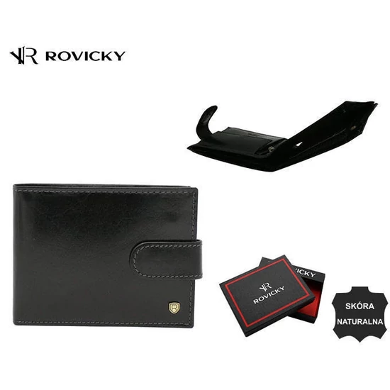 RFID bőrtárca ROVICKY 22319L-VT-RVT Fekete
