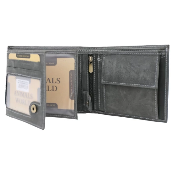 Bőr pénztárca kutya képpel RFID N992-CHM-DOG-1 Cognac