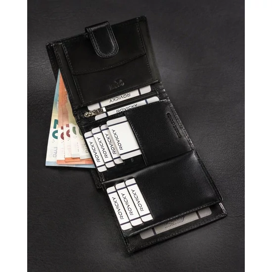 RFID bőr pénztárca ROVICKY RV-7680272-9-BCA