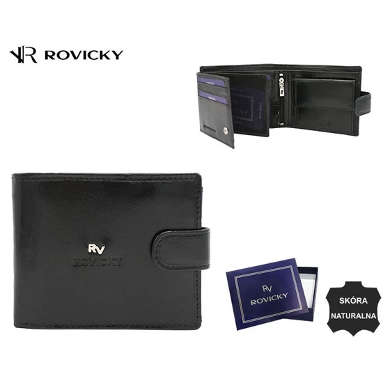 RFID bőr pénztárca ROVICKY RV-70616-9-BCA