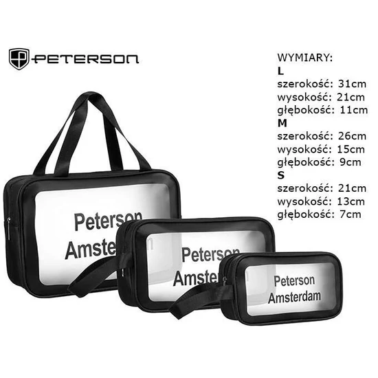 PETERSON PTN KOS-3W1 kozmetikai táskakészlet ökobőrből