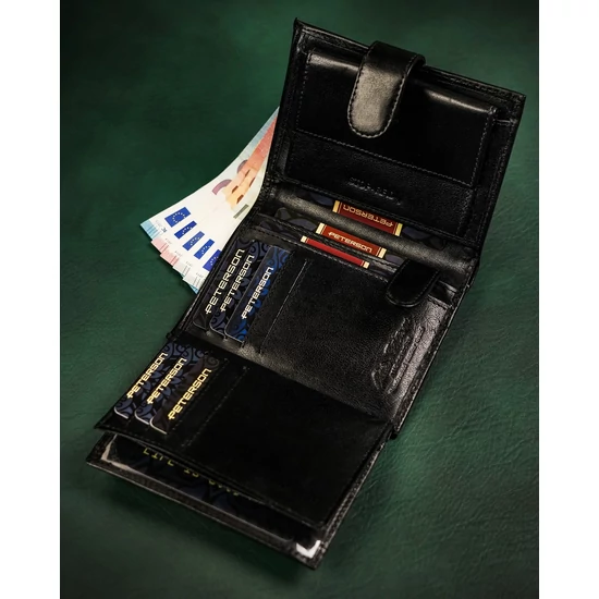 RFID bőrtárca PTN 348Z-P Fekete