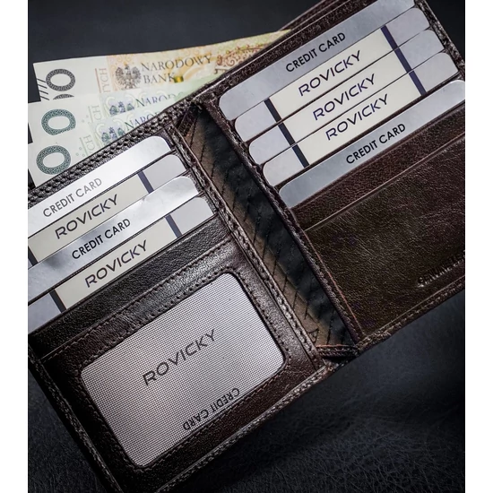 ROVICKY bőr RFID pénztárca PC-106-BAR