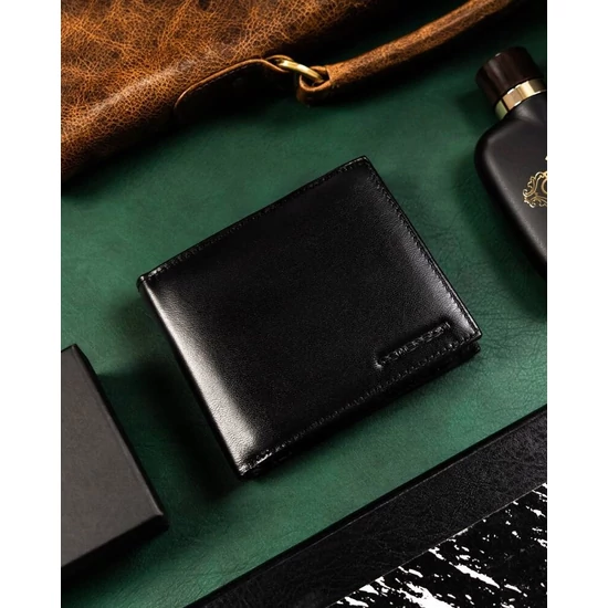 PETERSON PTN SET-M-N992-KCS bőr pénztárca és kulcstartó ajándék szett