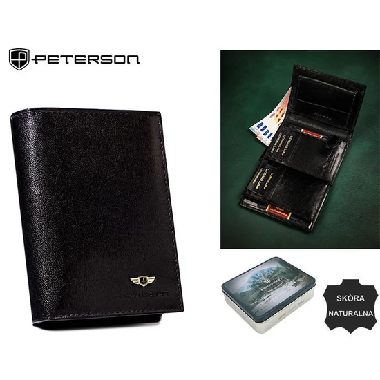 RFID bőrtárca PTN 348-P Fekete