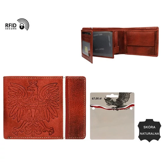 Férfi bőr pénztárca N992A-HP-BL Rust