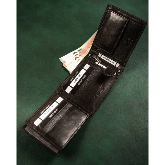 RFID bőr pénztárca ROVICKY N992-CMC R.Brown