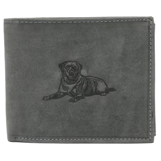 Bőr pénztárca kutya képpel RFID N992-CHM-DOG-1 Cognac