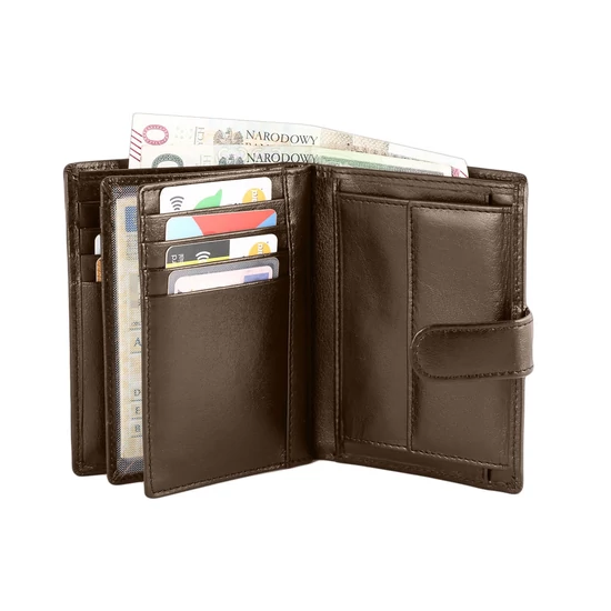 Férfi RFID bőr pénztárca PC-105L-BAR Fekete
